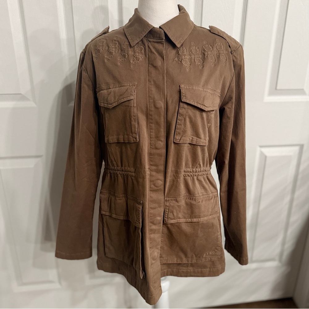 Gramicci Field Jacket Women M Brown Snap Embroidery Artisan Cargo Gorpcore Lined - Picture 2 of 14
